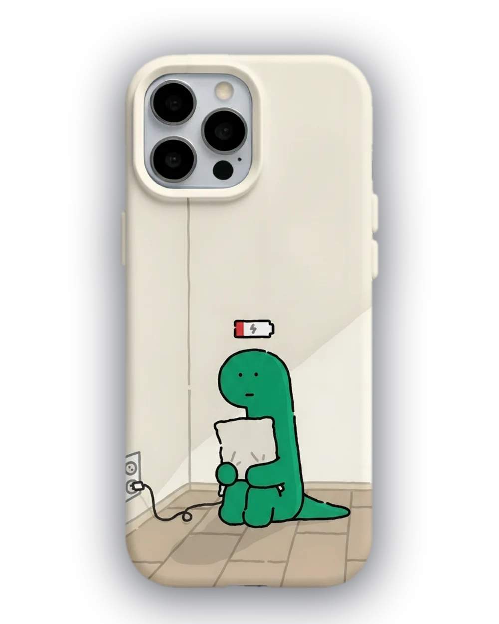 Bitmiş Pil Dinozor telefon kılıfı