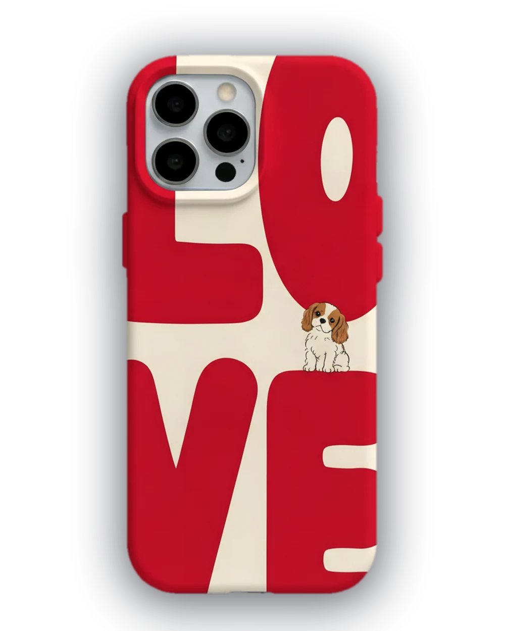 Kırmızı Love Köpek telefon kılıfı